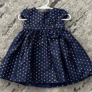 Just One You Carters Gold Polka Dot Party Dress